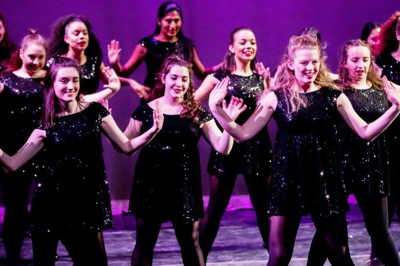 group of women in dance performance