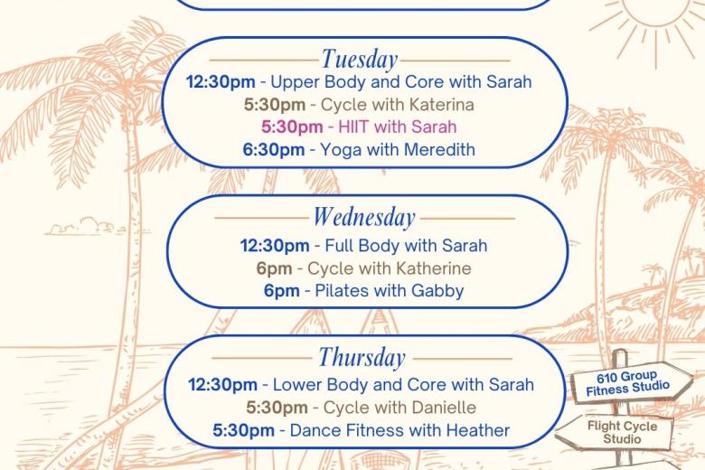 Summer Group Fitness Schedule