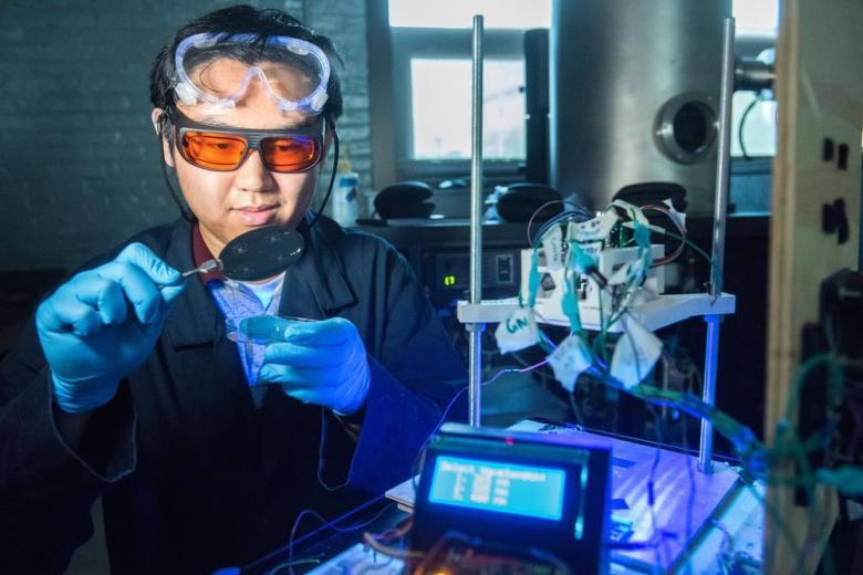 Student in a lab