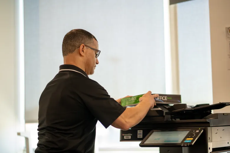 Person using the printer