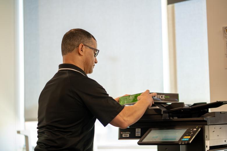 Person using the printer