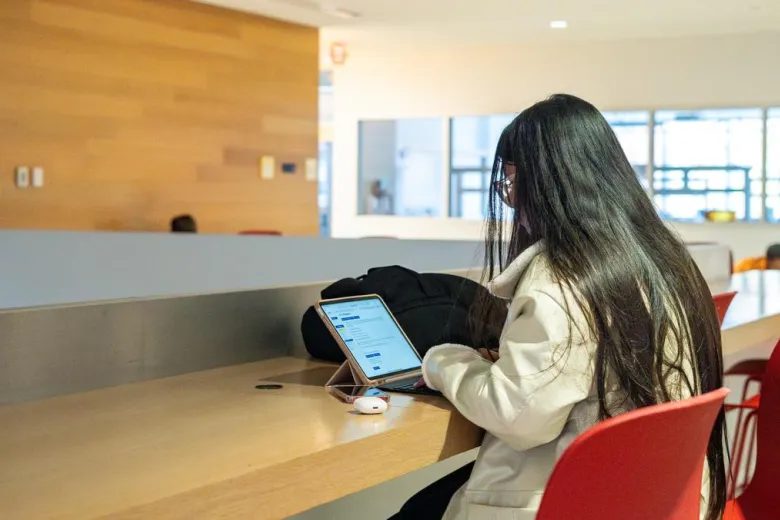 Student at a laptop