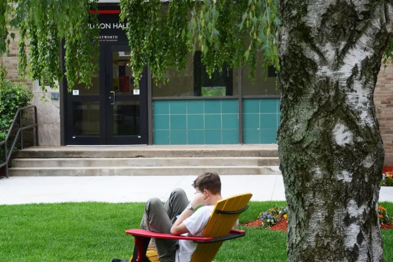 Student in the quad