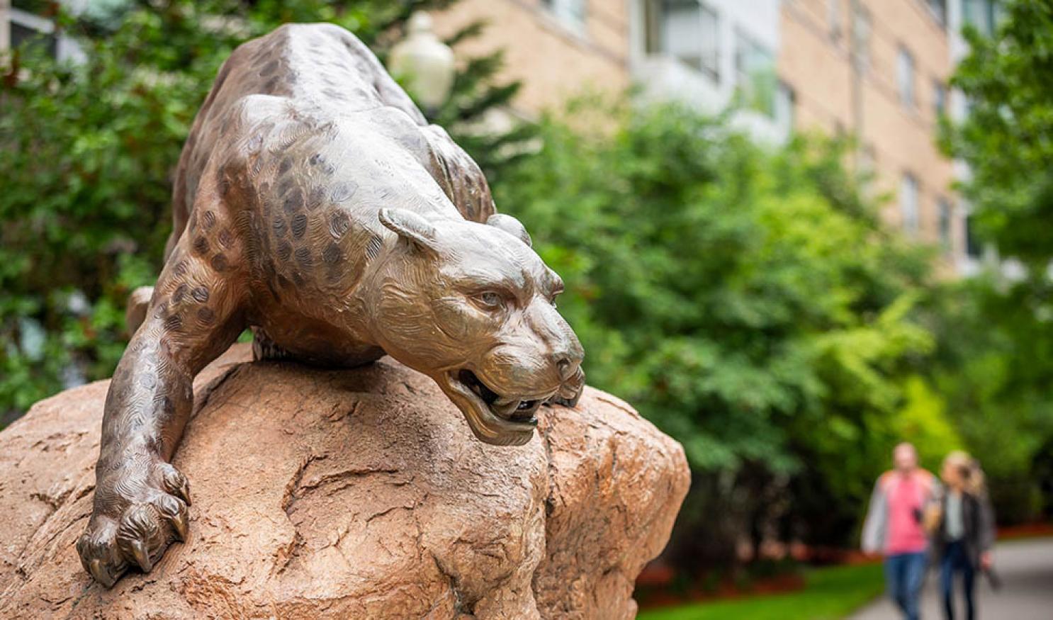 Leopard statue on wentworth campus