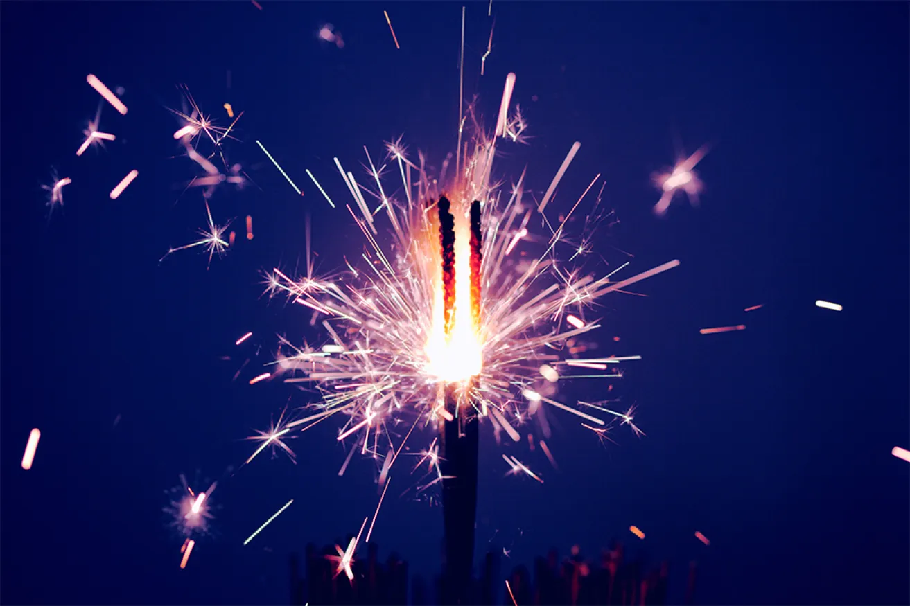 A close-up of a sparkler