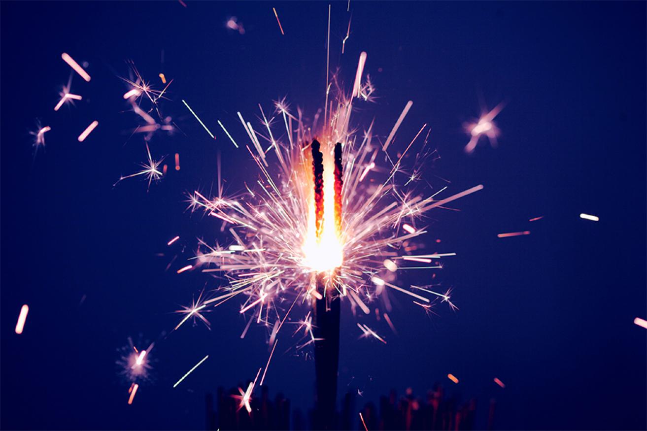A close-up of a sparkler