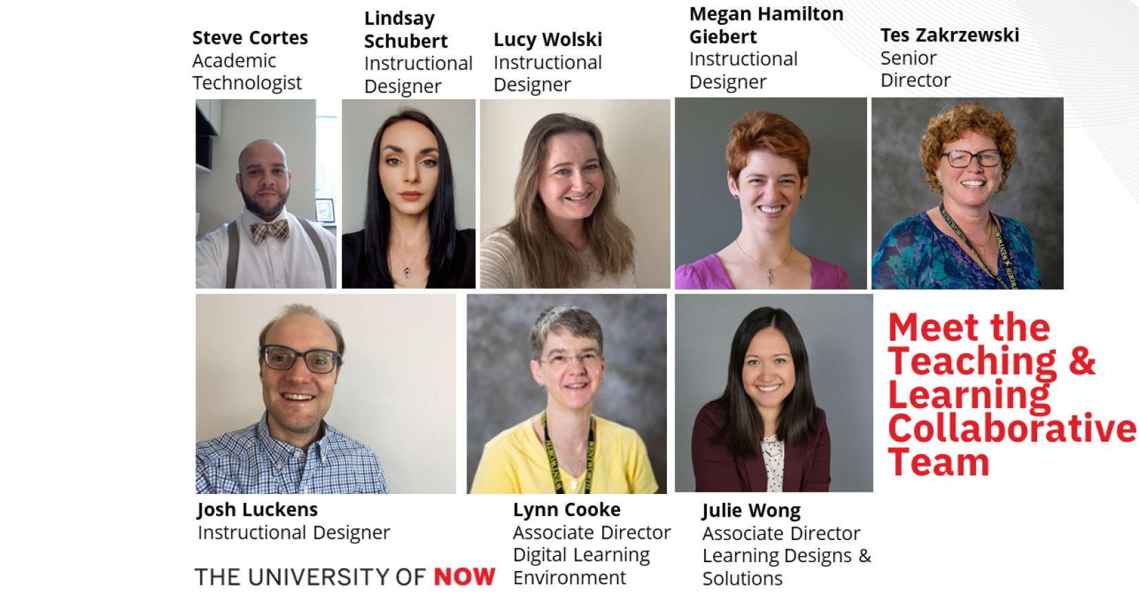 Pictures of each individual member of the Teaching & Learning Collaborative