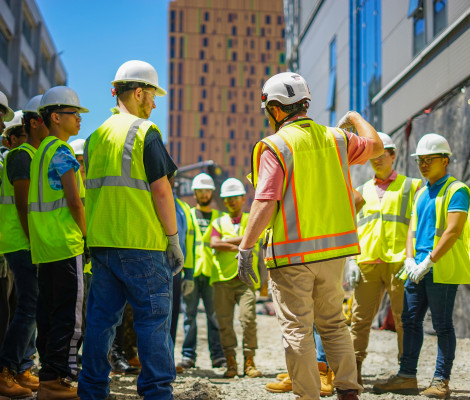RAMP students visiting a construction site.
