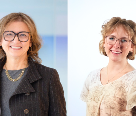 portraits of two respective women shown side by side