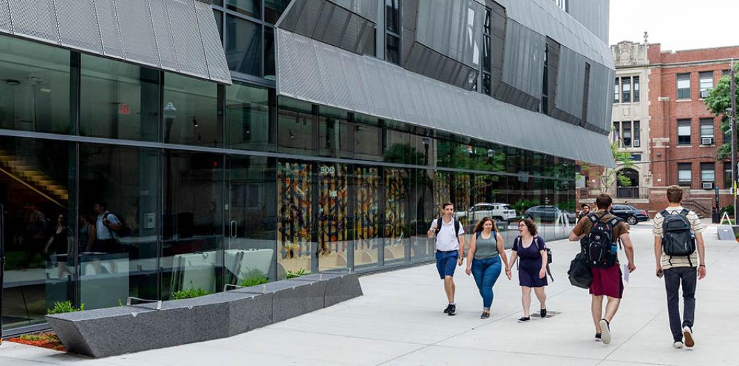 Students outside of CEIS building