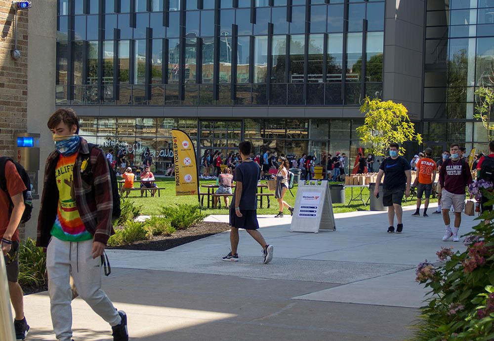 Students on the quad