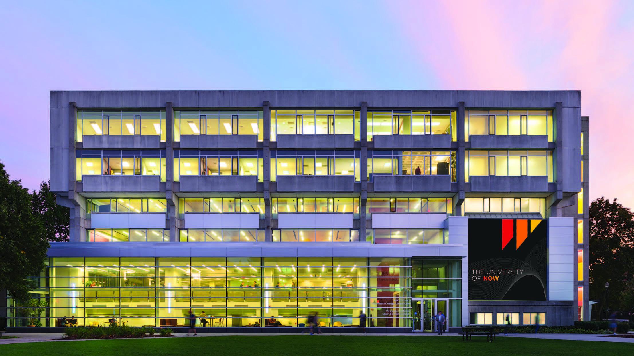 Sunset behind Beatty Hall