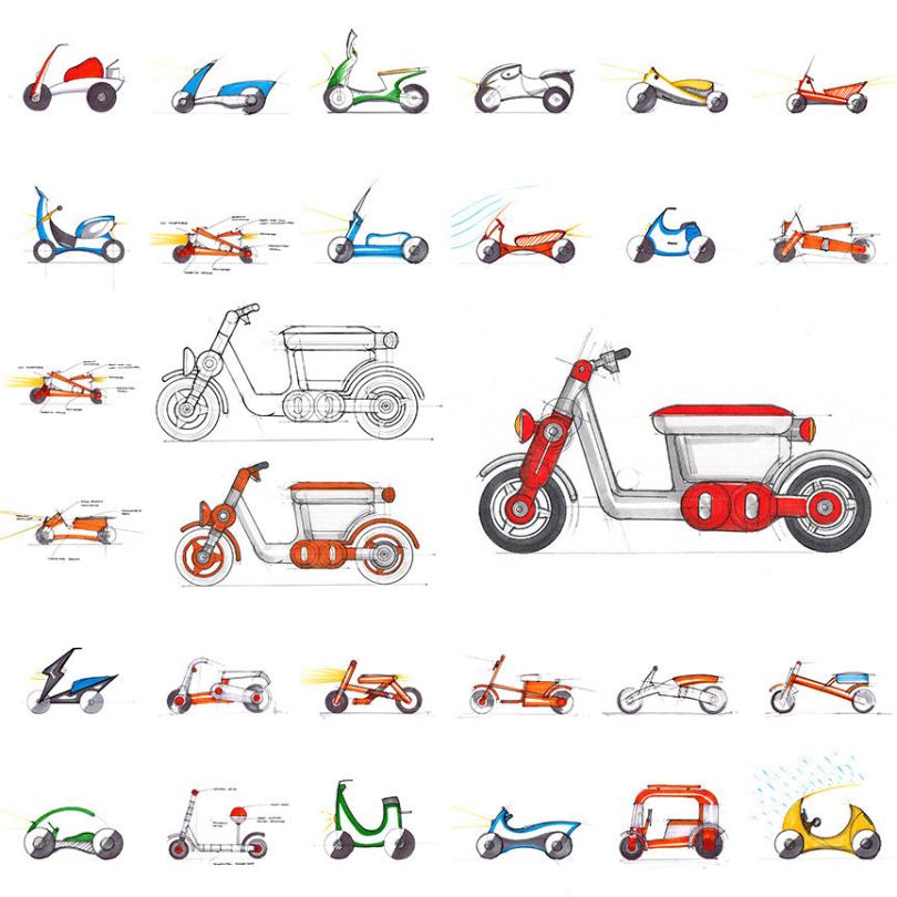 drawings of scooter prototypes
