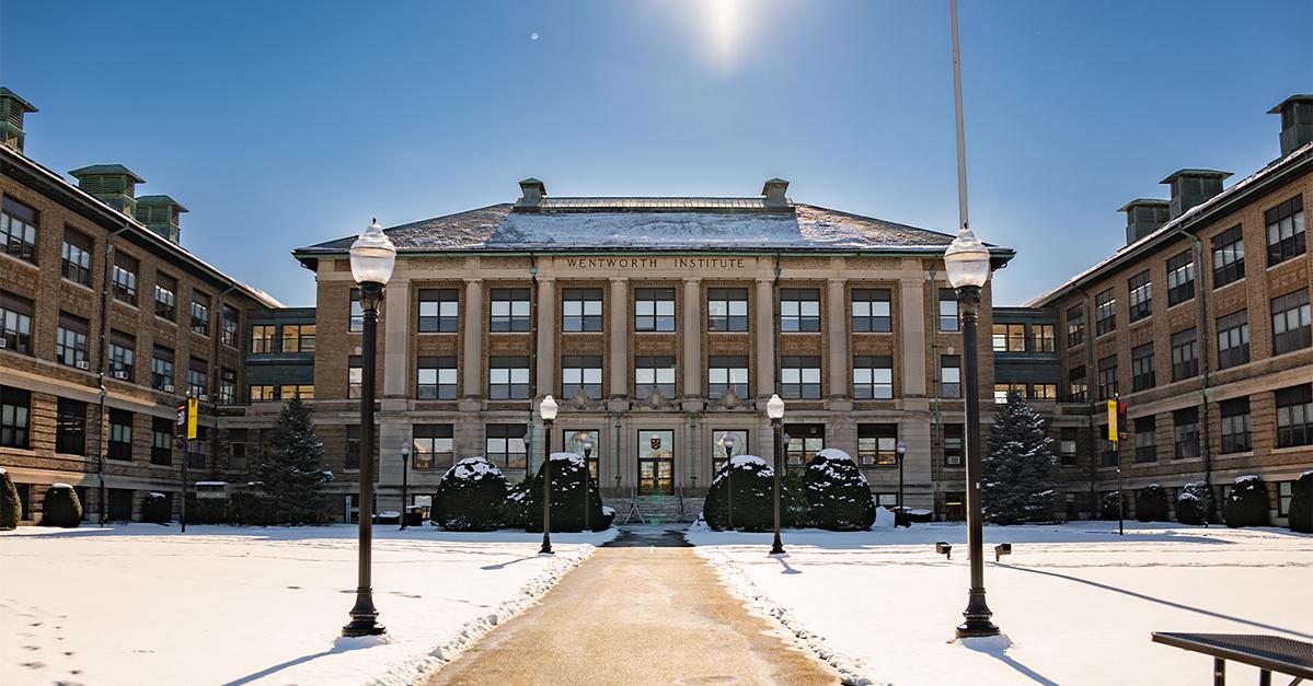 Wentworth Hall pictured just after fresh snowfall