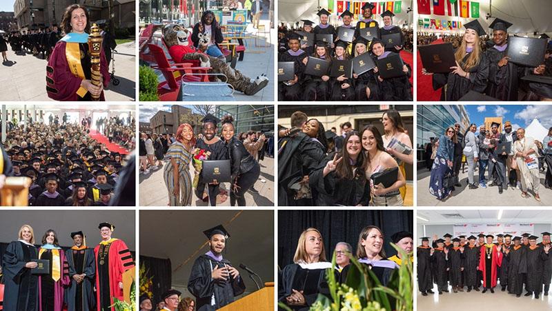 Collage of commencement photos