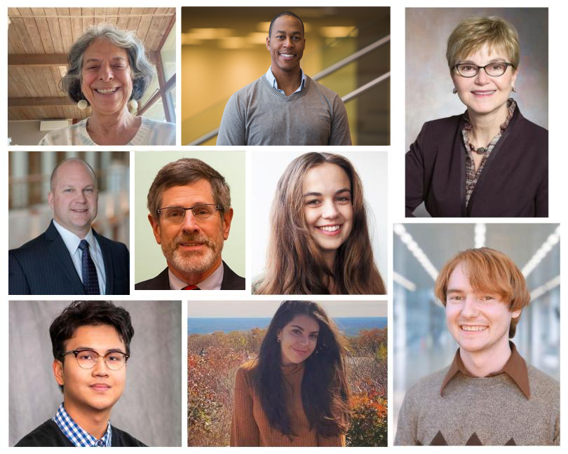 A photo collage of Sandra Pascal, Travis McCready, Sophia Maggelakis, Timothy Wall, Steve Fusi, Nicole Thackaberry, Christopher Men, Jenna Rosado, and Andrew Croteau