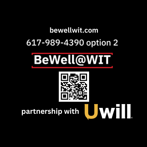 bewellatwit collab with uwill qr code 24.7 counseling center for wellness office