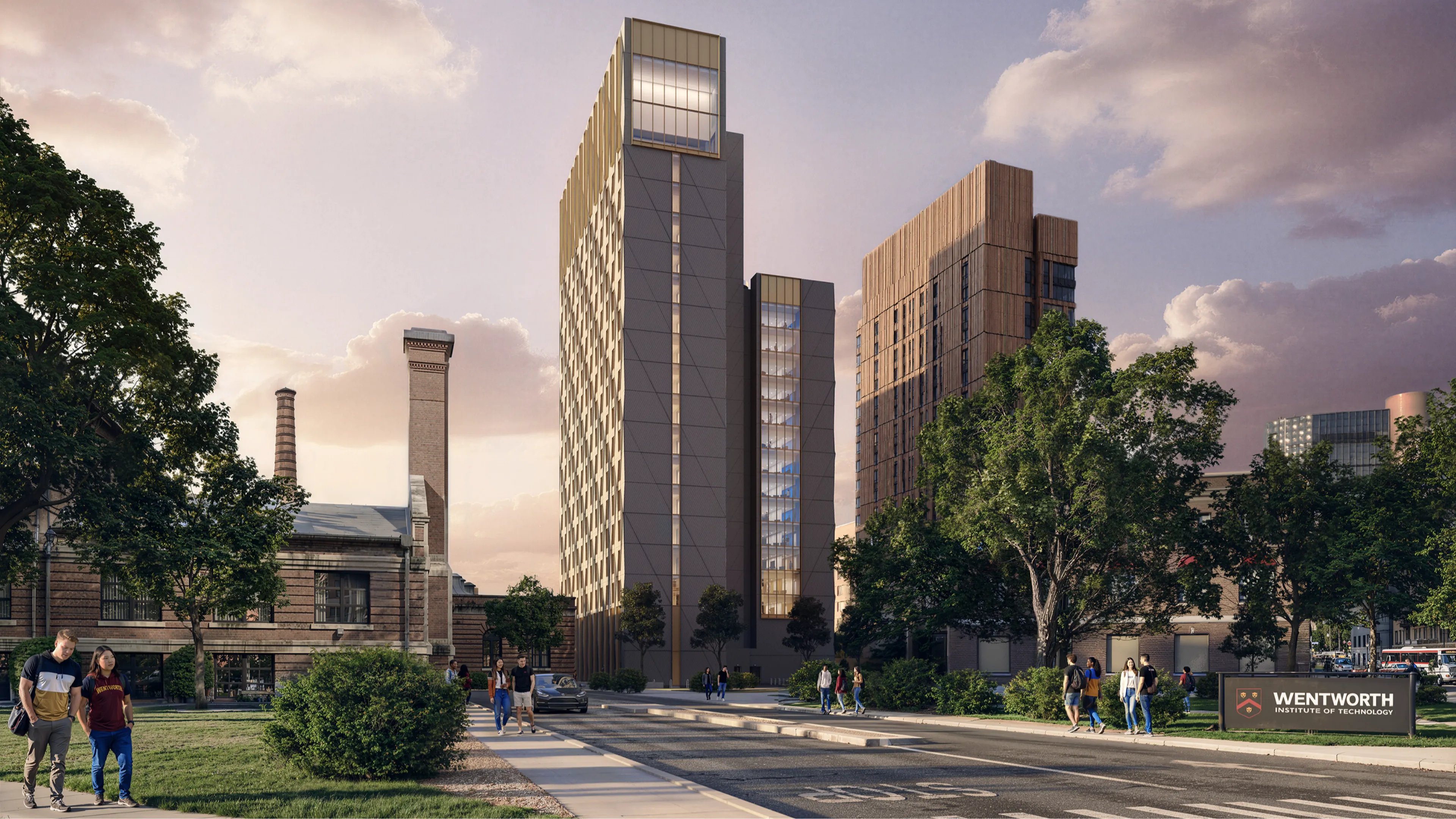 a rendering of a new residence hall