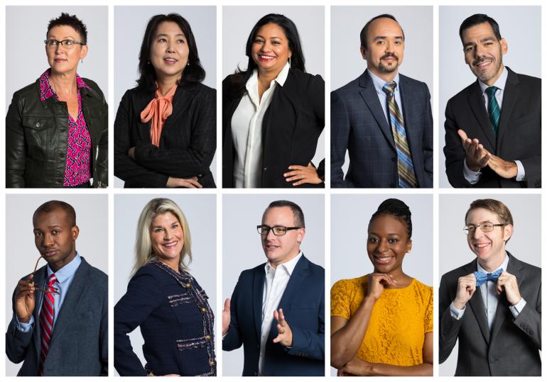 A grid of photos featuring the leadership headshots