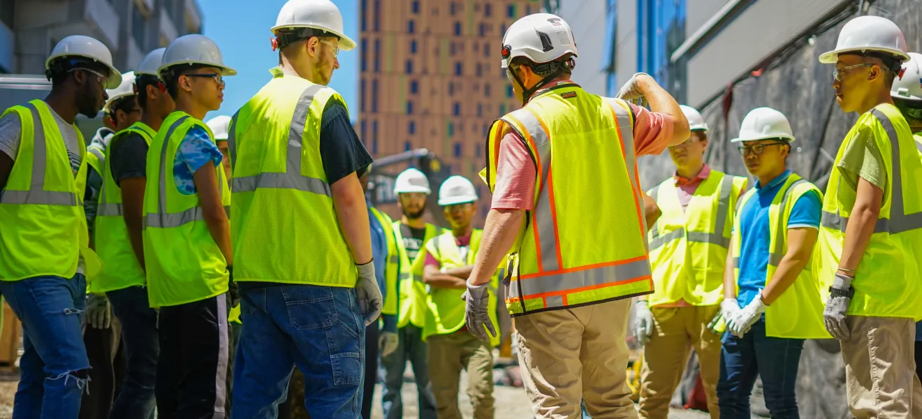RAMP students visiting a construction site.