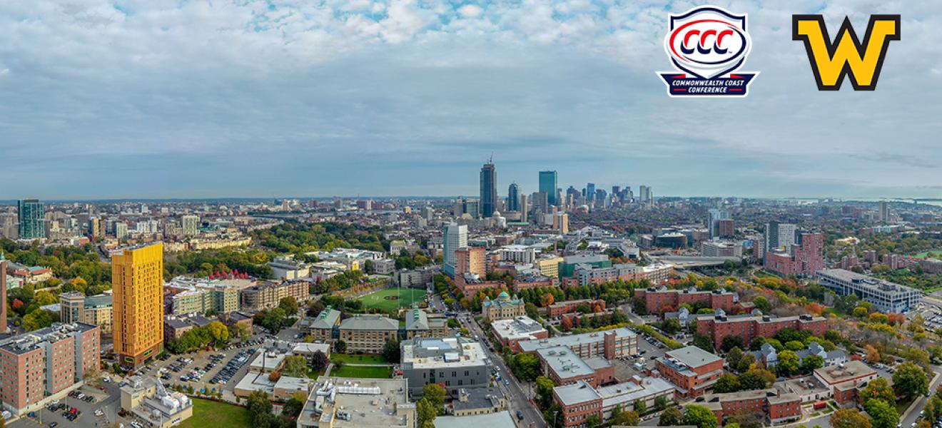 aerial shot of a university campus