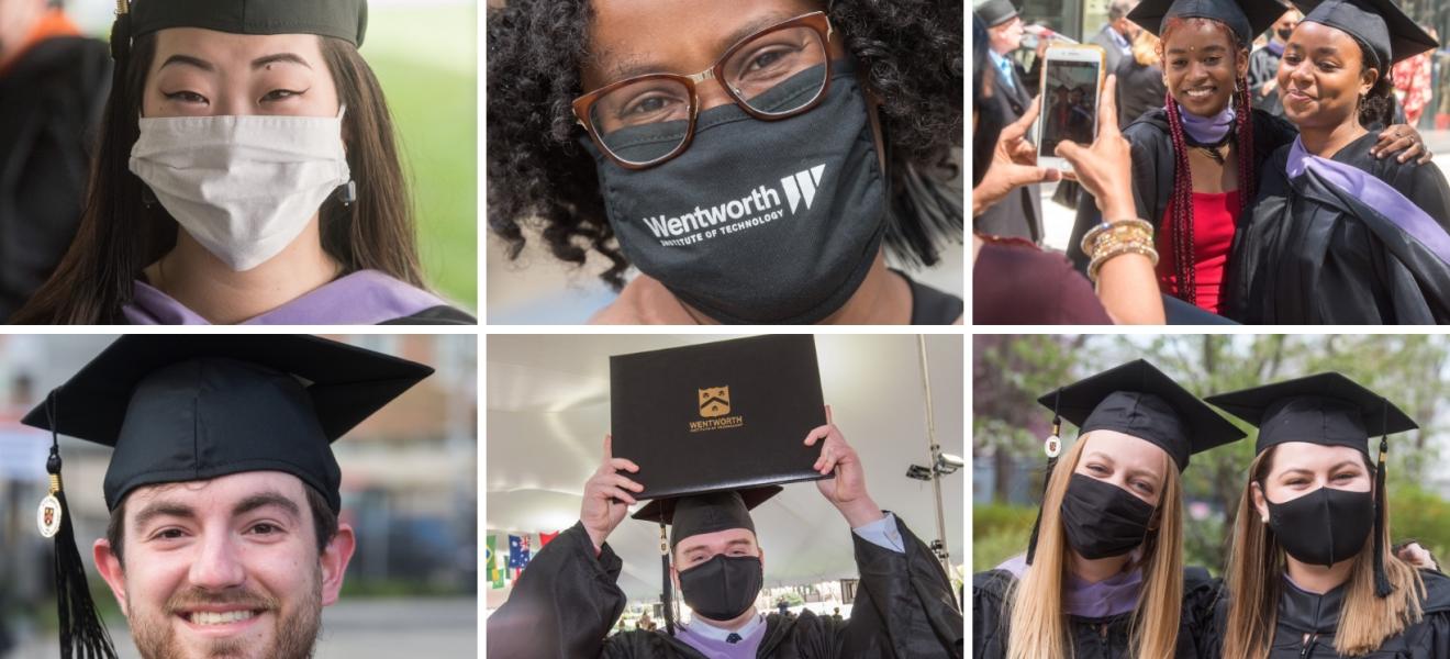 portraits of people graduating commencement