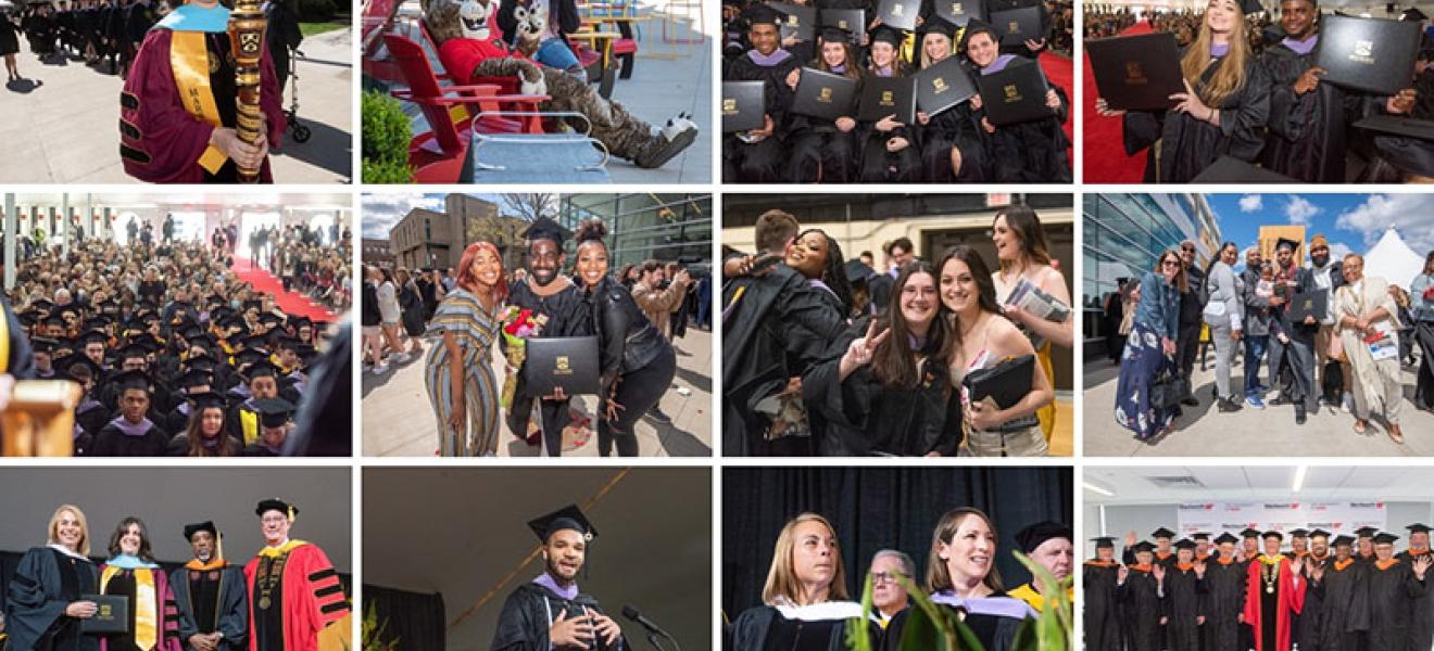 Collage of commencement photos