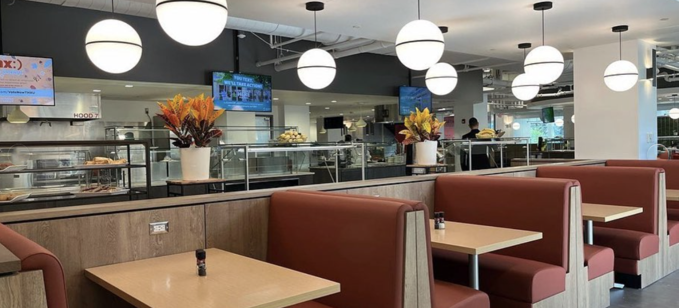 booth seating in a dining hall