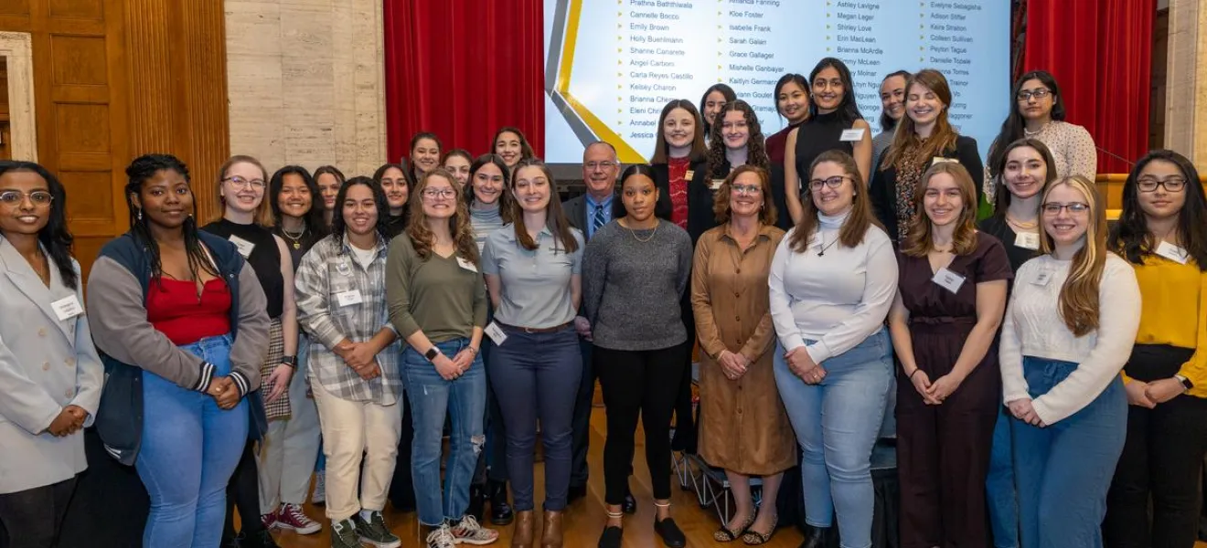 A group of student women leaders from Wentworth Institute of Technology