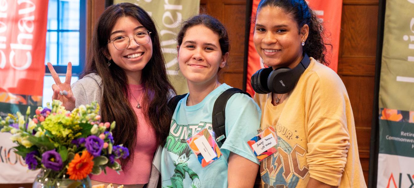 three women smiling