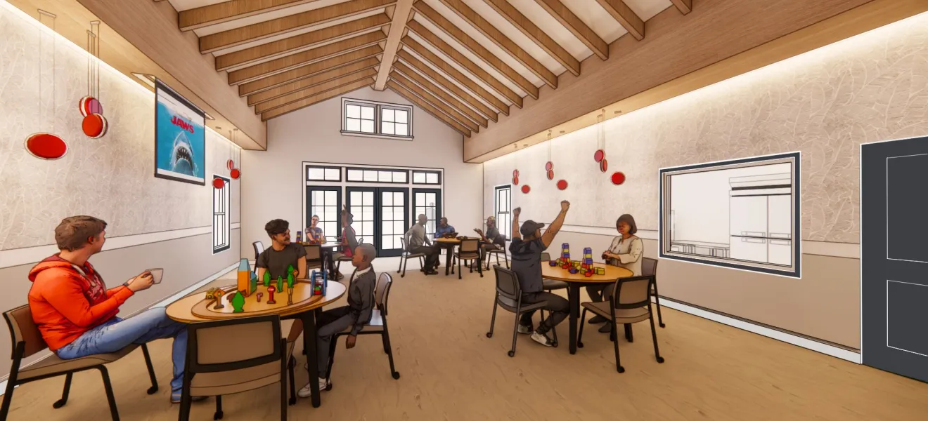 a rendering of a community center