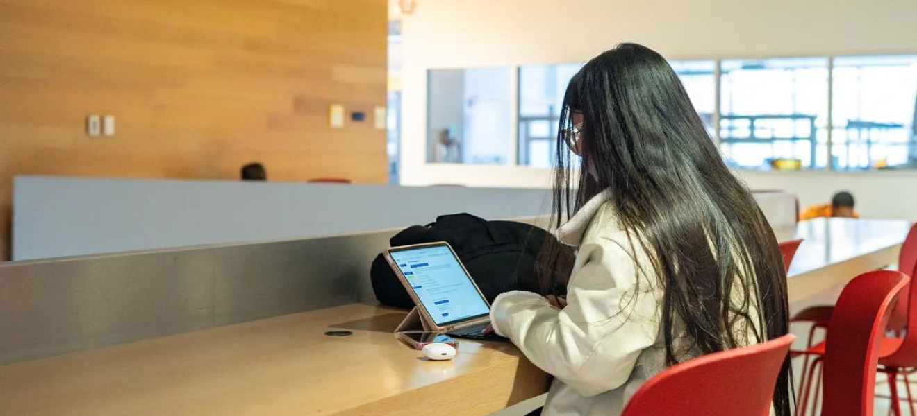 Student at a laptop
