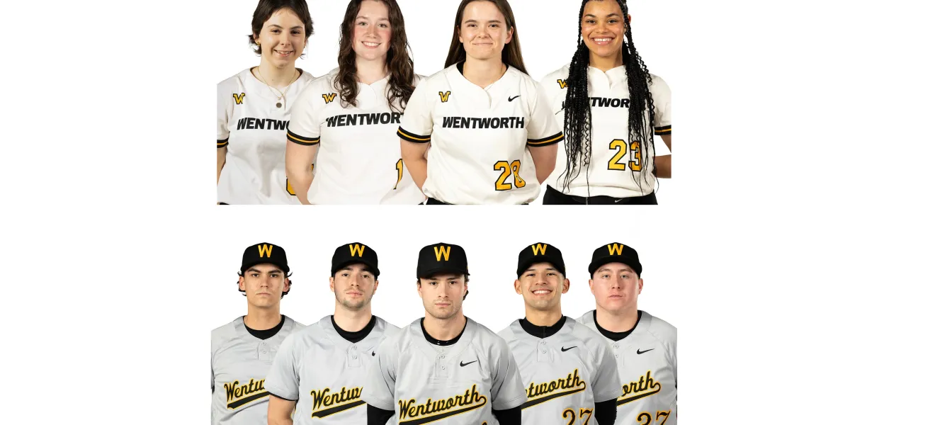 a collage of baseball and softball players in uniform