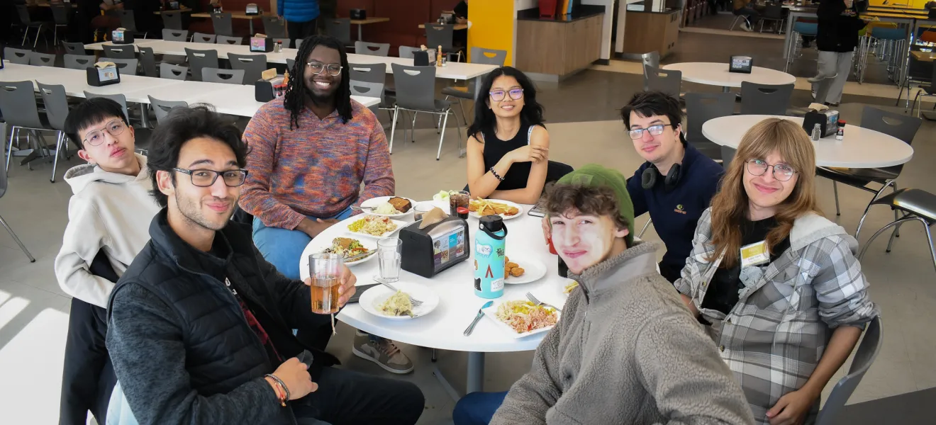 a group of students at a table