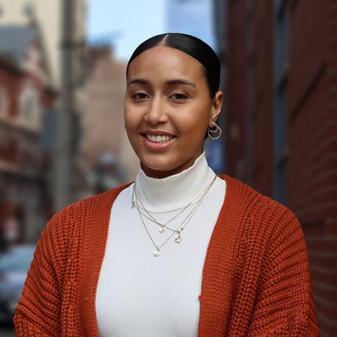 Headshot portrait of a woman