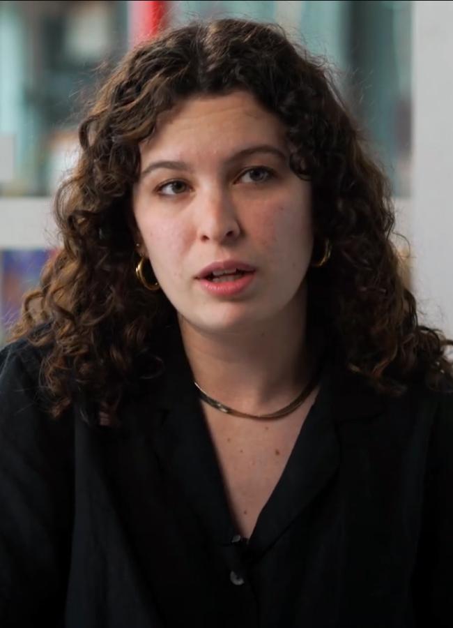 Student talking to camera